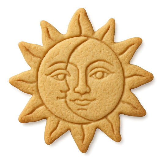 Mighty Gadget Celestial Sun and Moon Cookie Cutter & Stamp - 4x4" Heavenly Design for Lunar Celebrations (Random Color)