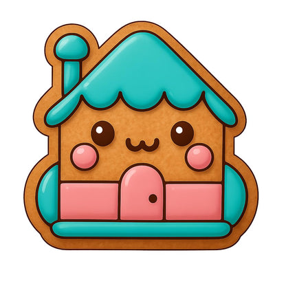 Charming Kawaii House Cookie Cutter - 4x3.8" Kids Party Baking Tool