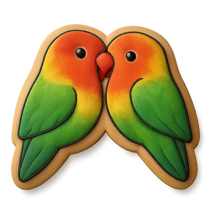 Heartfelt Lovebirds Cookie Cutter - 4x3.1" Quality Baking Tool