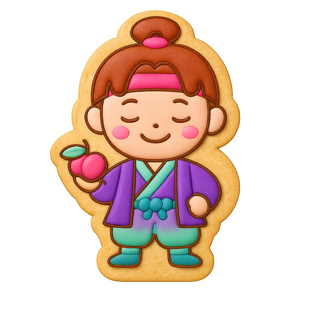 Momotaro Peach Boy Cookie Cutter - 4x2.8" Fun Creative Baking Design