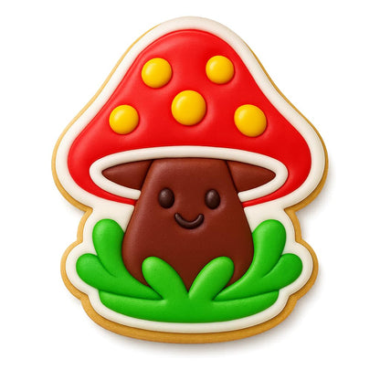 Kawaii Mushroom Man Cookie Cutter - 4x3.54" Fun Baking Design Kids