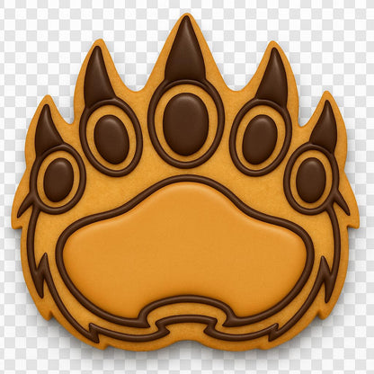 Bear Claw Cookie Cutter & Stamp - 4x3.59" (Random Color), Wild Animal Paw Baking Tool