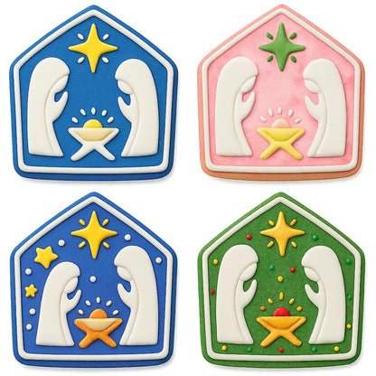 Nativity Scene Cookie Cutter - 4x3.8" Holiday Baking Fun Kitchen Tool
