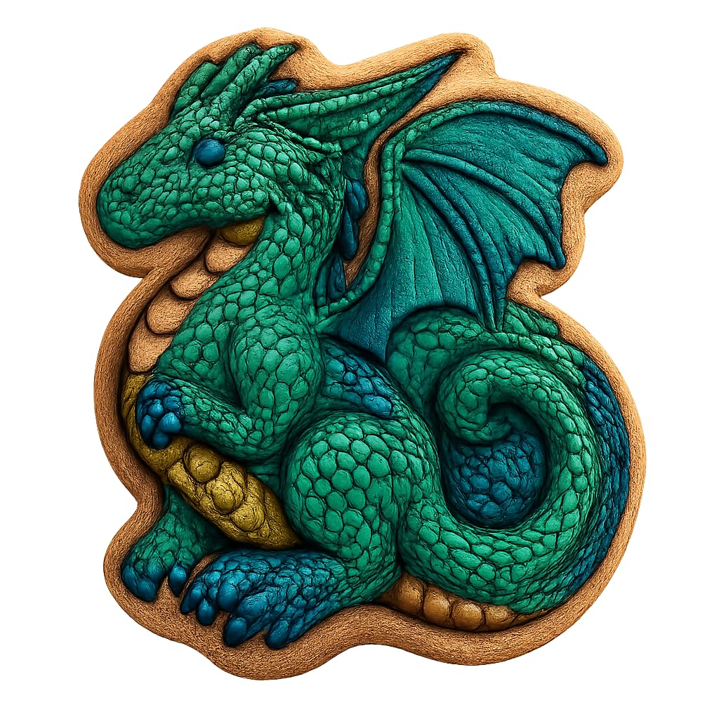 Mystic Dragon Cookie Cutter - 4x3.2" Fantasy Kitchen Baking Tool