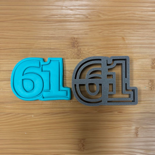 61 cookie cutter - Perfect for Milestone Celebrations (3x4") Made in the USA by Mighty Gadget