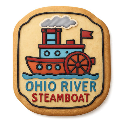 Ohio River Steamboat Cookie Cutter - 4x3.2" Premium Baking Design