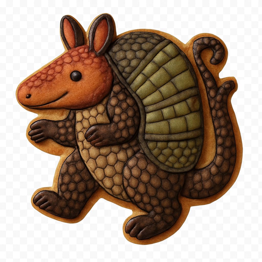 Adventurous Armadillo Cookie Cutter - 4x3.5" Fun Baking Design