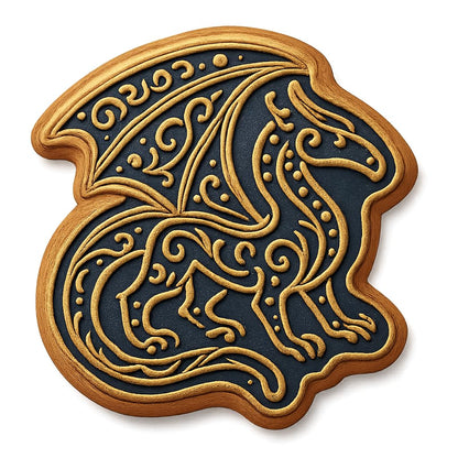 Gilded Dragon Cookie Cutter - 4x3.8" Premium Baking Design Set