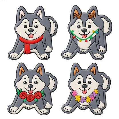 Playful Husky Cookie Cutter & Stamp 4x3.62" for Baking & Fondant Clay Embosser