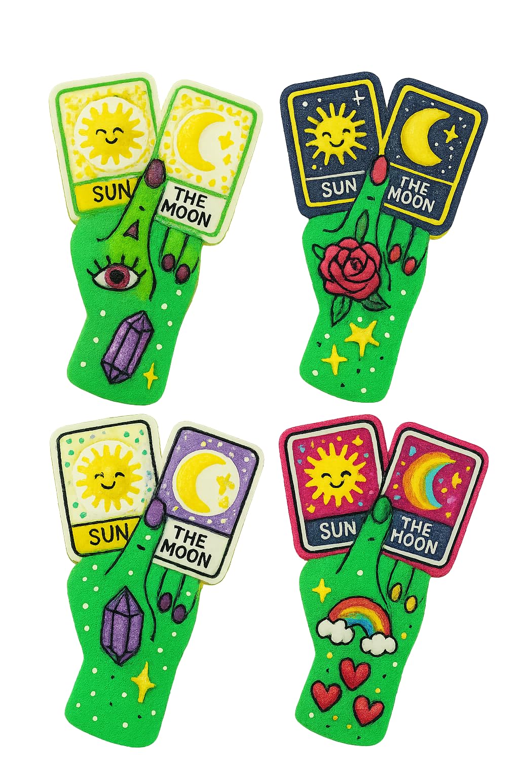 Tarot Hand with Sun & Moon Cards Cookie Cutter & Stamp 4x2.6" for Baking Clay