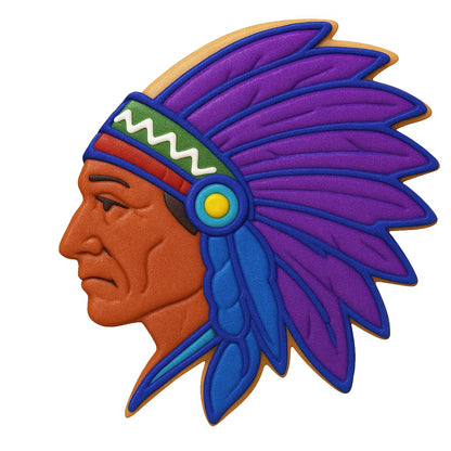 Mighty Gadget Native American Chief Cookie Cutter & Stamp - 4x3.59 Inches, Tribal Headdress Design (Random Color)