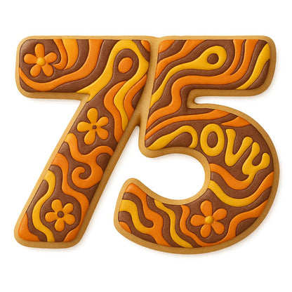 Pink Number 75 Cookie Cutter – 4x3" Baking Mold for 75th Birthdays & Anniversaries (Random Color)