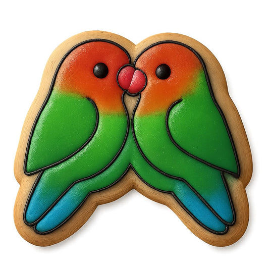 Heartfelt Lovebirds Cookie Cutter - 4x3.1" Quality Baking Tool