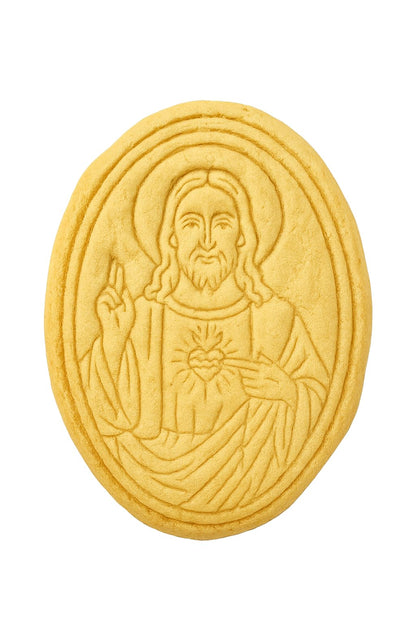 Mighty Gadget Holy Jesus Cookie Cutter & Stamp - 4x3" Blessed Image for Faith-Based Treats (Random Color)