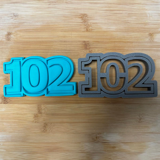 102 cookie cutter - Perfect for Milestone Celebrations (3x5.5") Made in the USA by Mighty Gadget