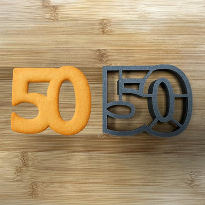 Mighty Gadget Number 50 Cookie Cutter (3x4") - Made in USA by Mighty Gadget - Perfect for 50th Birthdays and Anniversaries