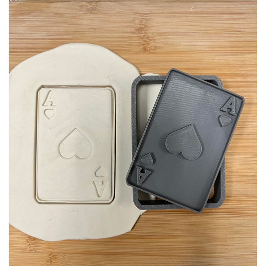 Poker Playing Card Ace of Hearts cookie cutter (4x2.7") Las Vegas Casino Theme Party