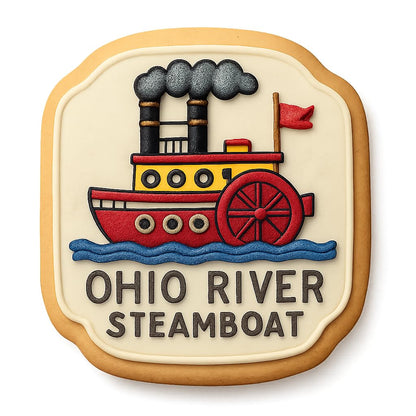Ohio River Steamboat Cookie Cutter - 4x3.2" Premium Baking Design