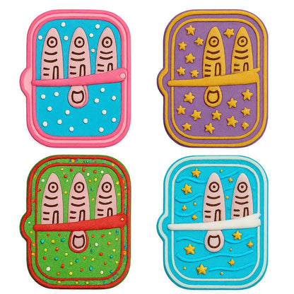 Mighty Gadget Sardine Can Cookie Cutter & Stamp - 4x2.9" Quirky Design for Nautical Baking (Random Color)