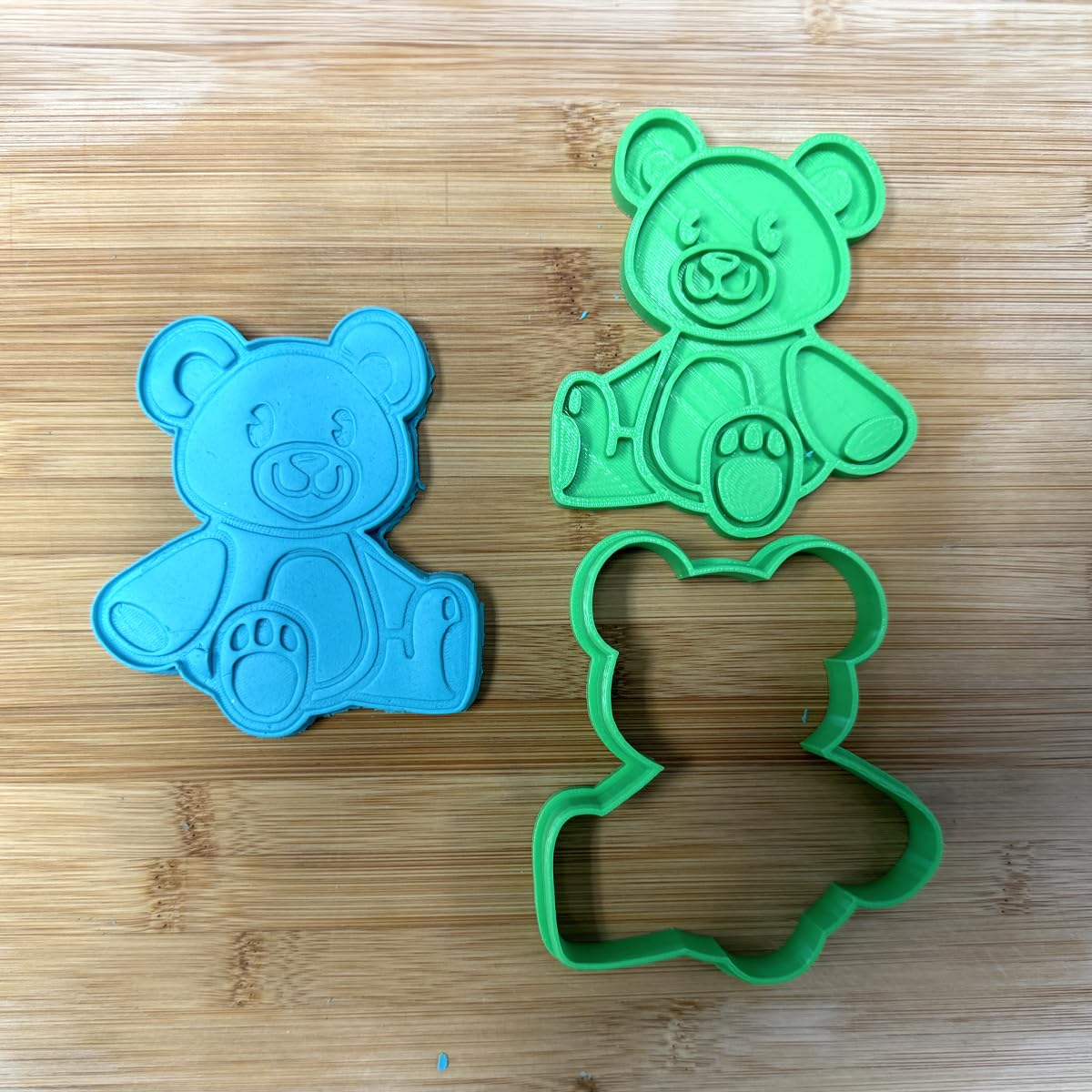 Adorable Teddy Bear Cookie Cutter & Stamp Set - 4" Tall (2 pieces set)
