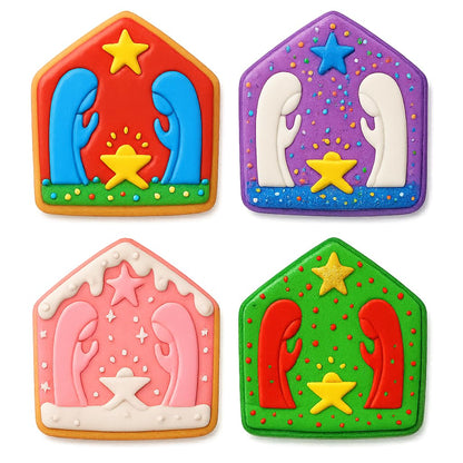 Nativity Scene Cookie Cutter - 4x3.8" Holiday Baking Fun Kitchen Tool
