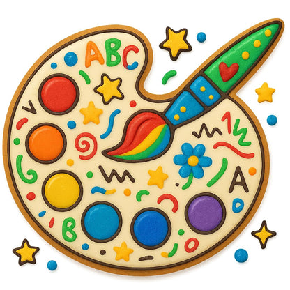 Paint Palette Cookie Cutter & Stamp 4x3.29" for Baking Fondant Clay Embosser