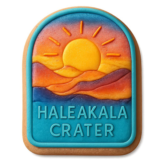 Haleakalā Crater Sun Cookie Cutter - 4x3.2" Premium Scenic Design Baking