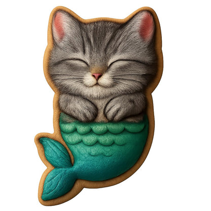 Mermaid Kitten Cookie Cutter - 4x2.5" Fun Creative Baking Design