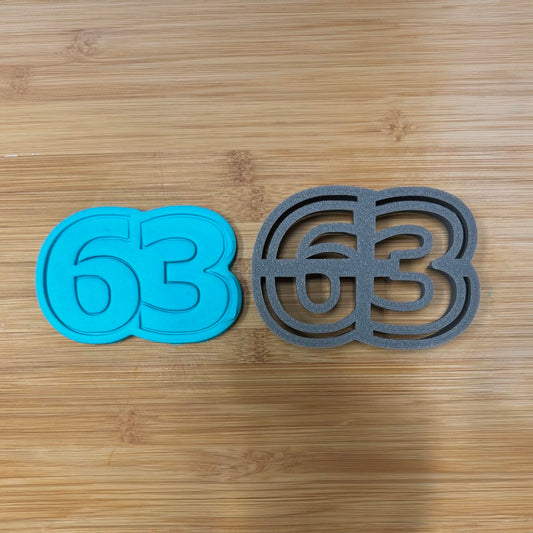 63 cookie cutter - Perfect for Milestone Celebrations (3x4") Made in the USA by Mighty Gadget