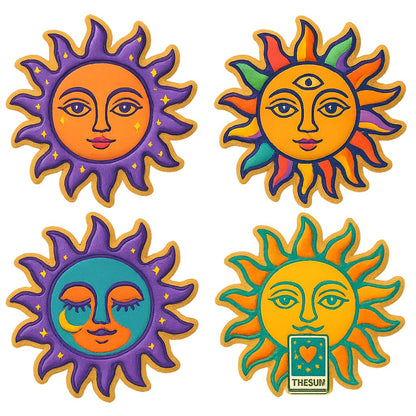 Mighty Gadget Celestial Sun Face Cookie Cutter & Stamp - 4x4" Radiant Design for Cosmic Baking (Random Color)