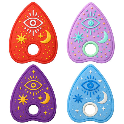 Mighty Gadget Planchette with Evil Eye Cookie Cutter & Stamp - 4x2.5" Mysterious Design for Occult Baking (Random Color)