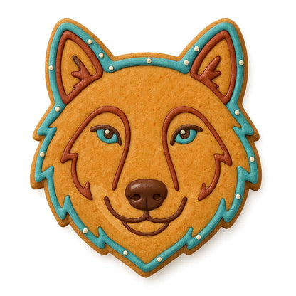 Majestic Wolf Cookie Cutter and Stamp Set - 4x3.36", Nature-Inspired Baking Mold for Animal Lovers (Random Color)