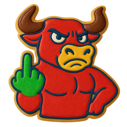 Angry Bull Middle Finger Cookie Cutter 4x3.4" for Baking Fondant Clay Gifts