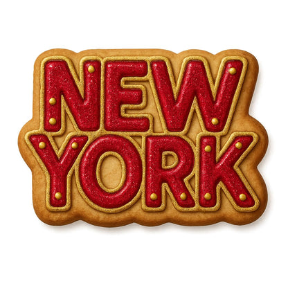 New York Word Cookie Cutter – 4x2.76" City Name Design for NYC-Themed Baking & Gifts (Random Color)
