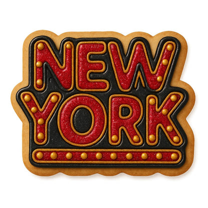 New York Word Cookie Cutter – 4x2.76" City Name Design for NYC-Themed Baking & Gifts (Random Color)