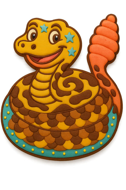 Mighty Gadget Coiled Rattlesnake Cookie Cutter - 4x3.74", Cute and Fun Animal Cookie Mold for Kids & Adults (Random Color)