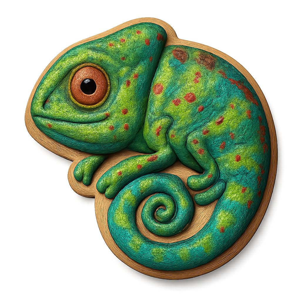 Clever Chameleon Cookie Cutter 4x3.2" Fun Baking Design