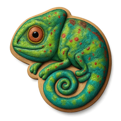 Clever Chameleon Cookie Cutter 4x3.2" Fun Baking Design