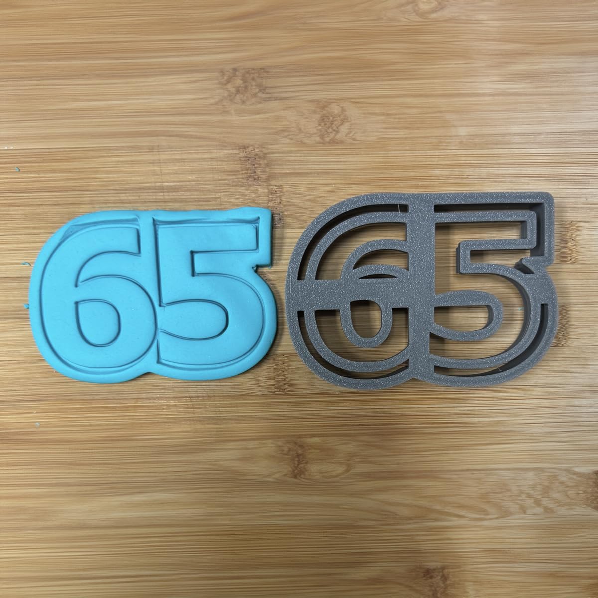 65 cookie cutter - Perfect for Milestone Celebrations (3x4.3") Made in the USA by Mighty Gadget