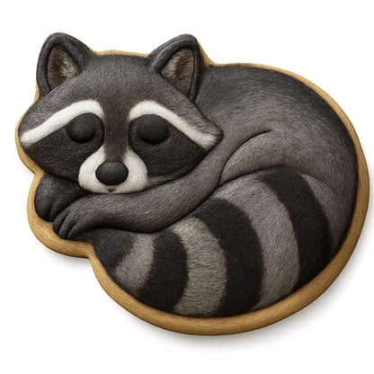 Resting Raccoon Cookie Cutter 345 Style - 4x3.3" Fun Kitchen Baking Tool