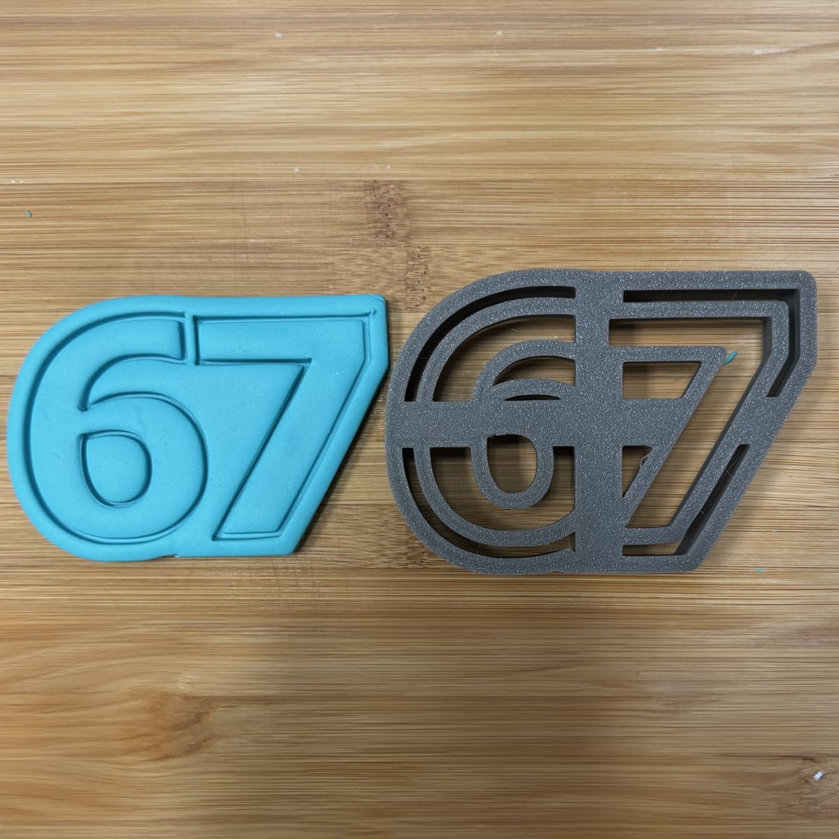 67 cookie cutter - Perfect for Milestone Celebrations (3x4.3") Made in the USA by Mighty Gadget