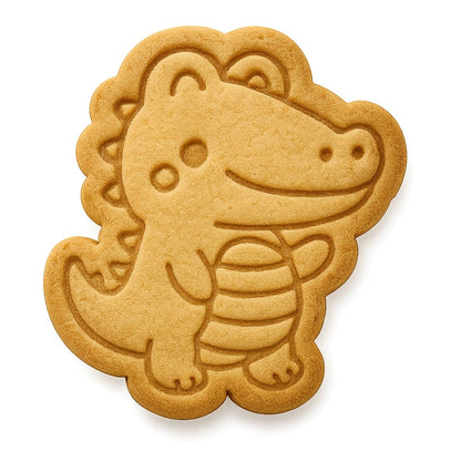 Kawaii Crocodile Cookie Cutter - 4x3.66" Fun Kids Baking Design