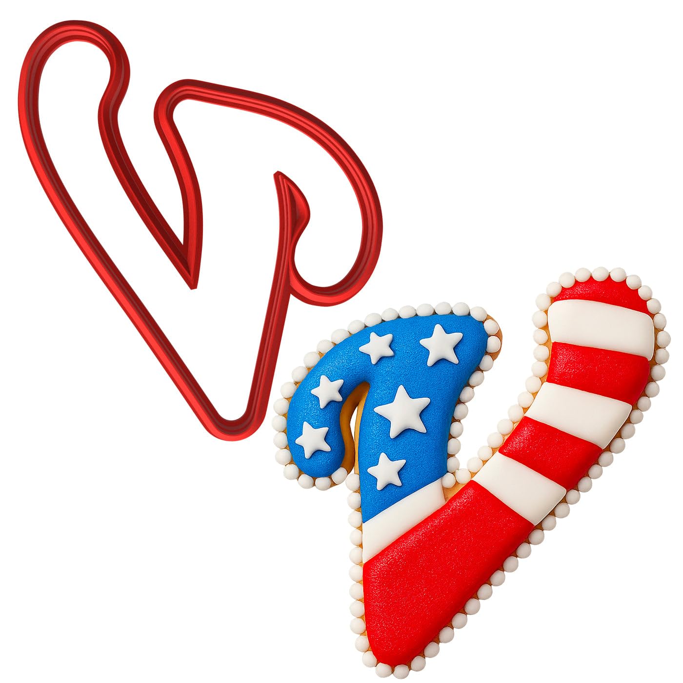 Cursive Letter V Cookie Cutter