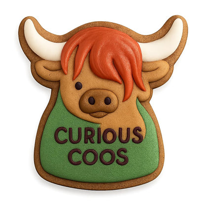 Curious Coos Highland Cow Cutter - 4x3.2" Premium Kitchen Tool