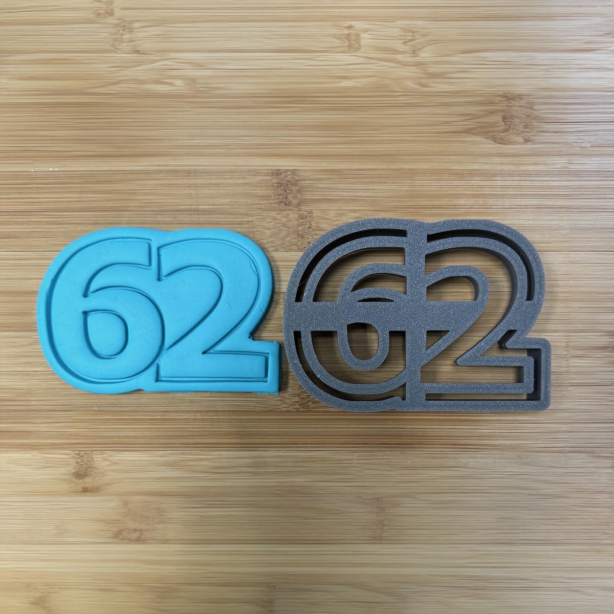 62 cookie cutter - Perfect for Milestone Celebrations (3x4.3") Made in the USA by Mighty Gadget