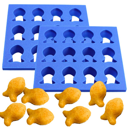 2 Pack Mini Goldfish Cookie Cracker Cutter 1 Inch goldfish mold - Hand Made in the USA by Mighty Gadget (12 Goldfish cutter)