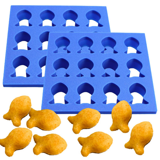 2 Pack Mini Goldfish Cookie Cracker Cutter 1 Inch goldfish mold - Hand Made in the USA by Mighty Gadget (12 Goldfish cutter)