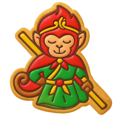 Sun Wukong Monkey King Warrior Cookie Cutter - 4x3.5" Fun Creative Baking Design