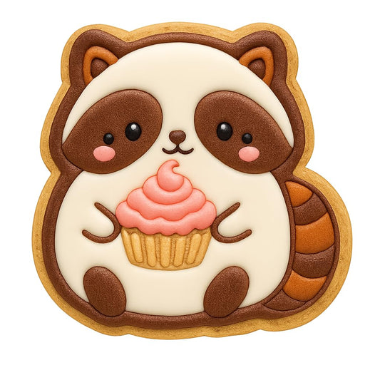 Kawaii Raccoon Cupcake Cookie Cutter - 4x3.8" Fun Kids Party Baking
