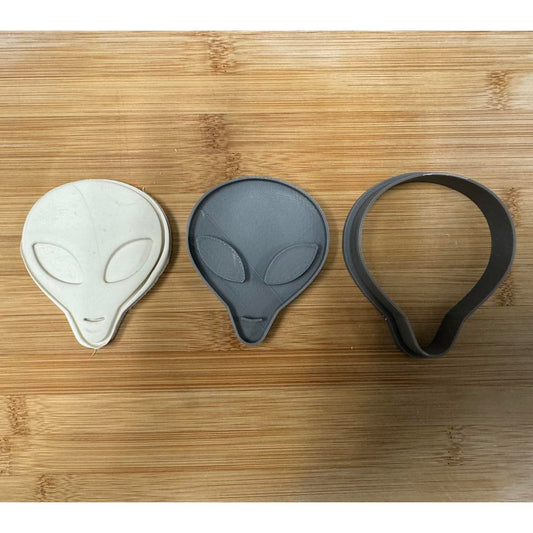 Alien Cookie Cutter & Stamp Set, ET002 (3x2.5") Made in USA by Mighty Gadget